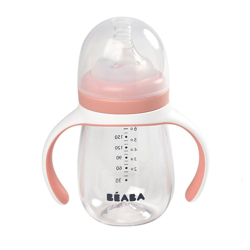 Béaba Biberon d'apprentissage 2 en 1 - 210ml Vieux rose