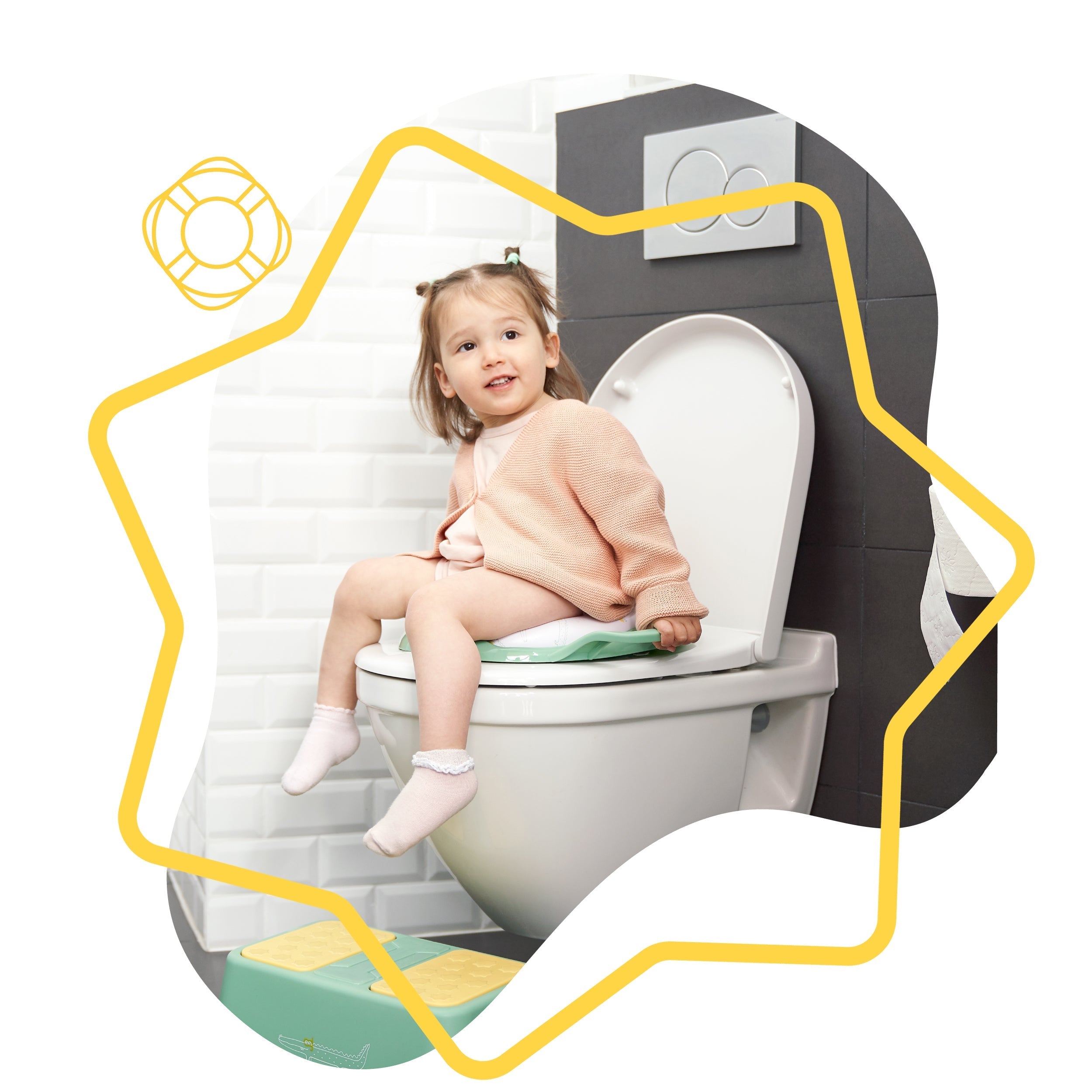 Réducteur de toilette avec poignées Mouettes
Toiletverkleiner met handvatjes Meeuw