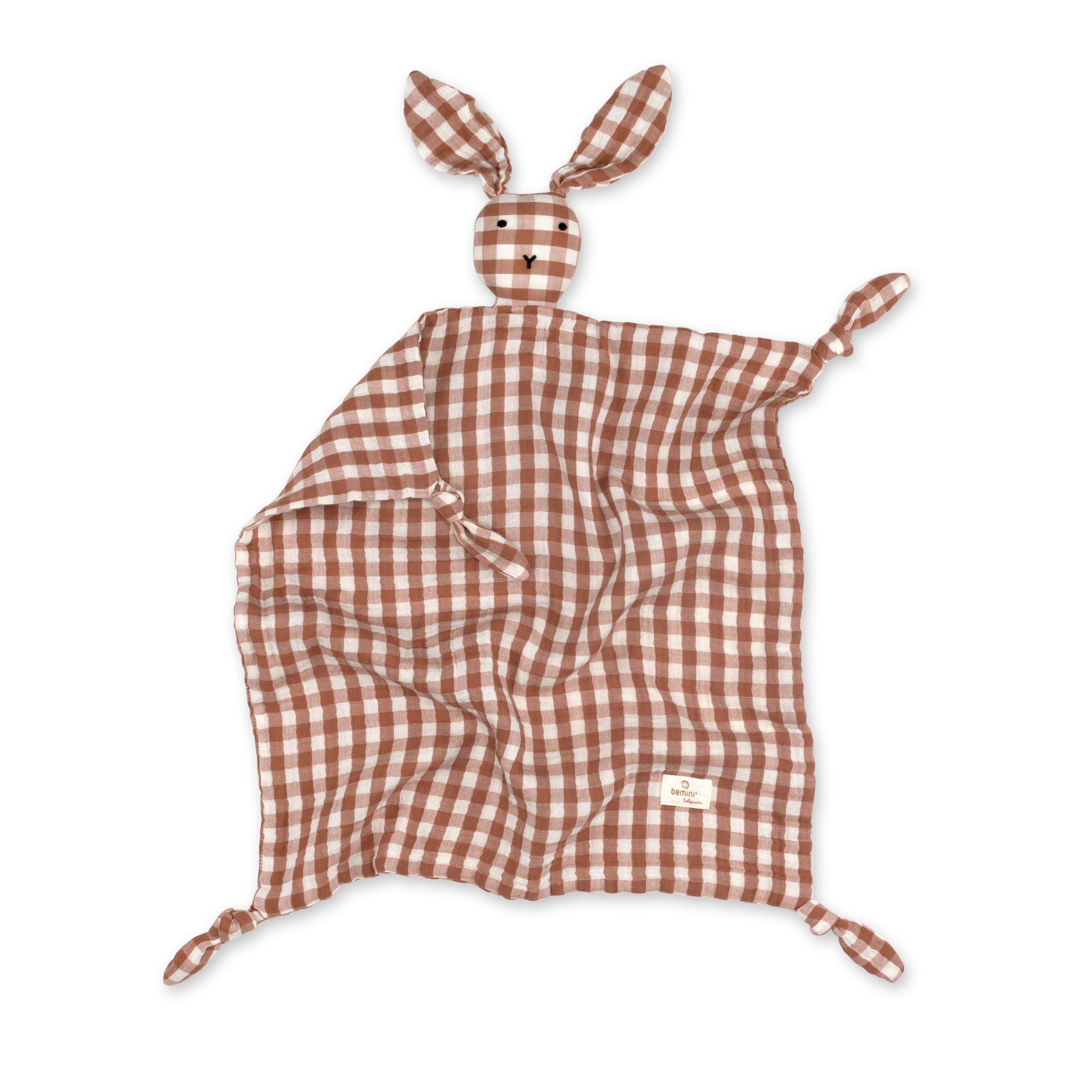 Bunny Gaze de coton 40x40 cm CHECK Moka