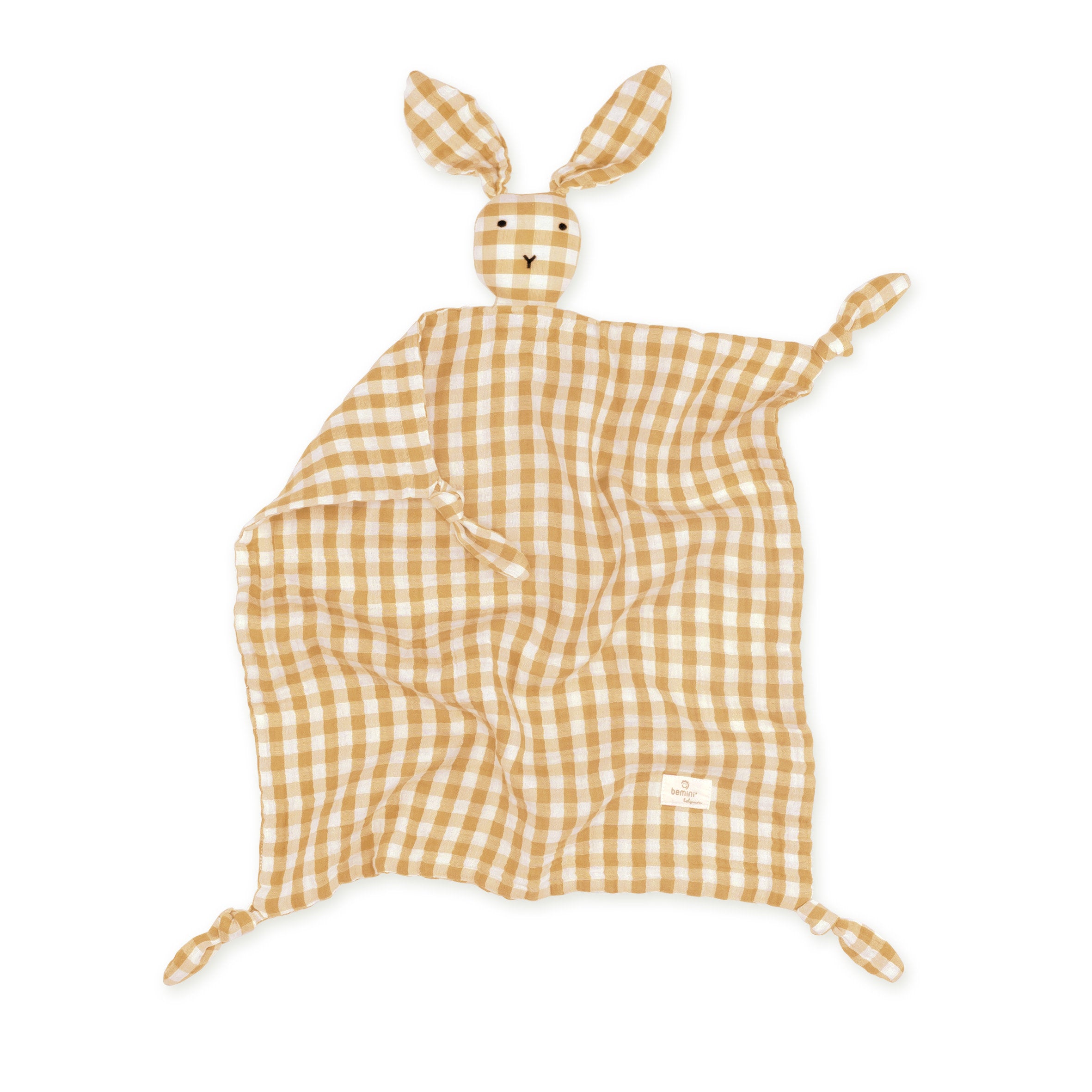 Bunny Gaze de coton 40x40 cm CHECK Ocre