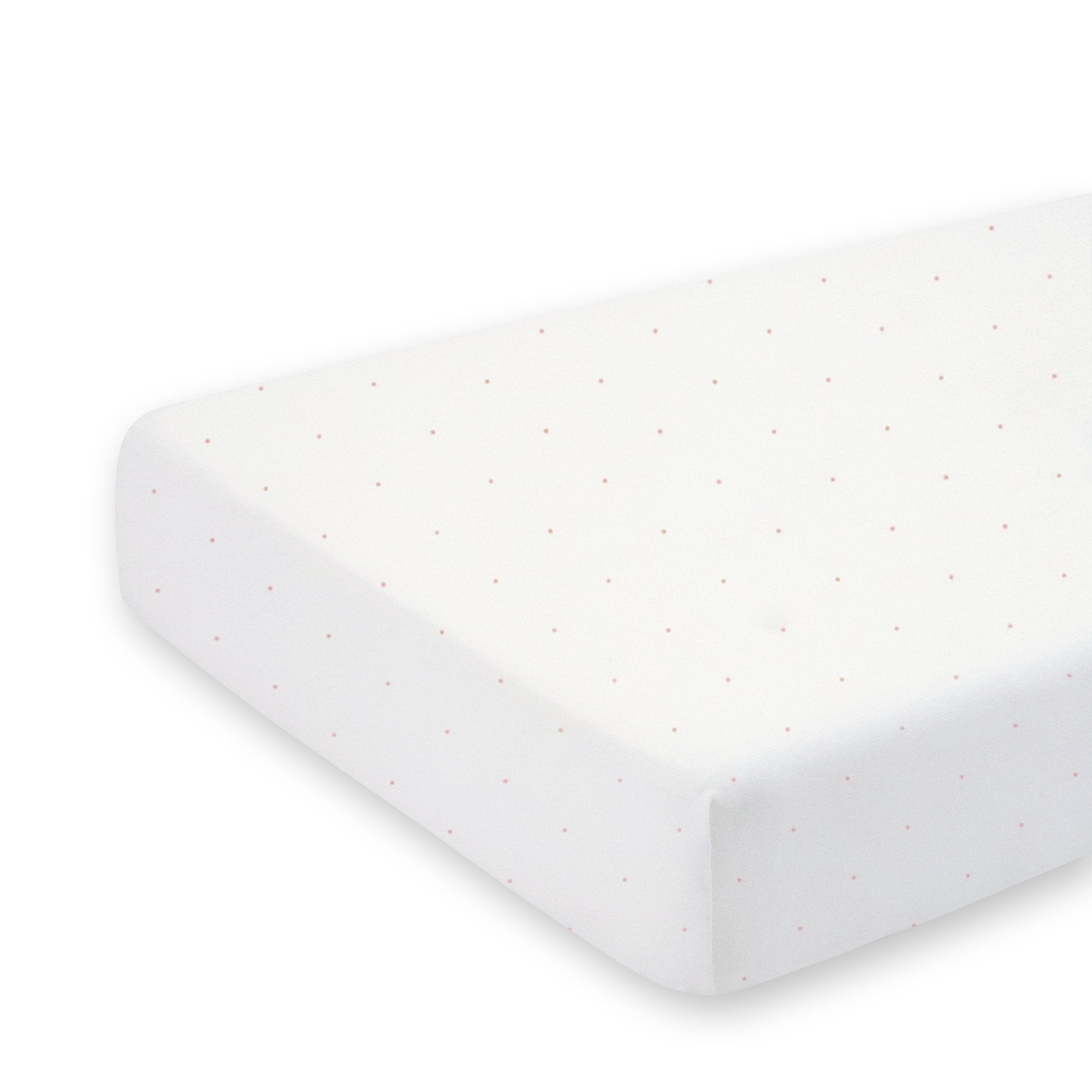Drap housse lit Jersey doux 70x140cm CHOUX Dots ecru