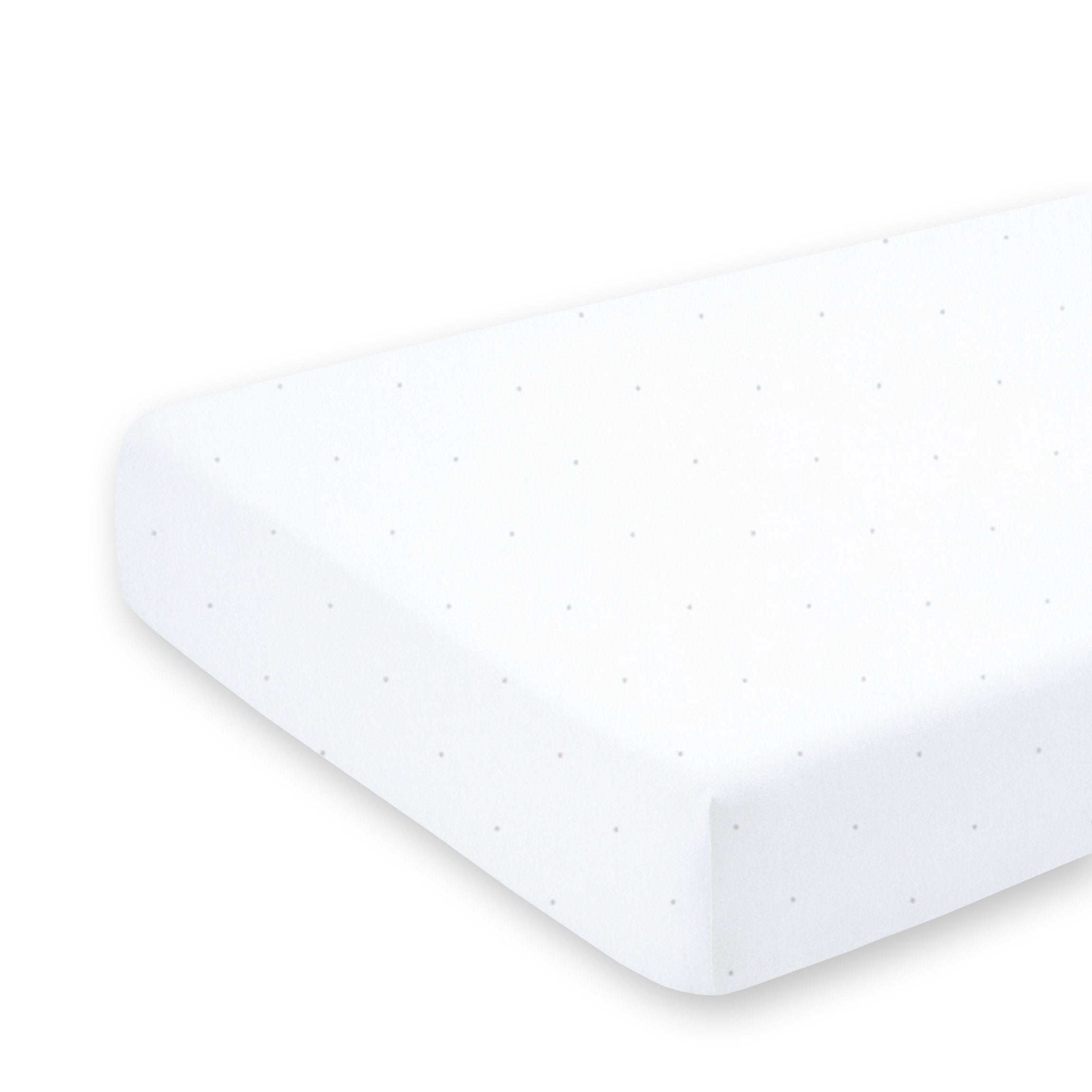 Drap housse lit Jersey doux 70x140cm CHOUX Dots white