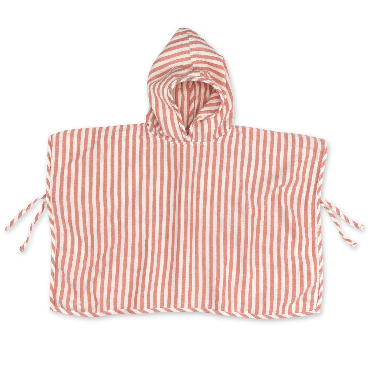 Poncho Gaze de coton 9-36m BEACH Carmin