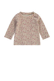 Chemise à manches longues pour bébé avec imprimé beige/rose intégral - 62cm