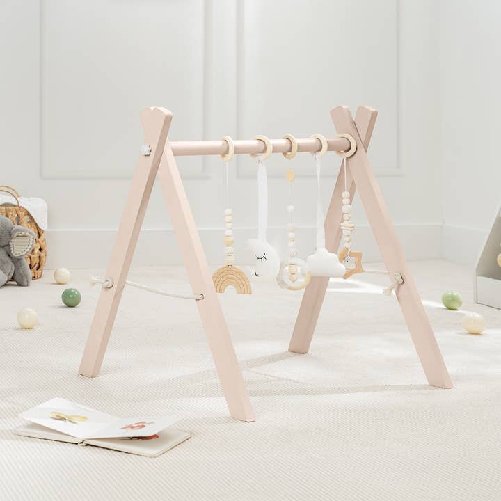 Arche d'éveil en bois pour bébé, gym d'activité pour bébé par Comfy Cubs | Fard à joues
