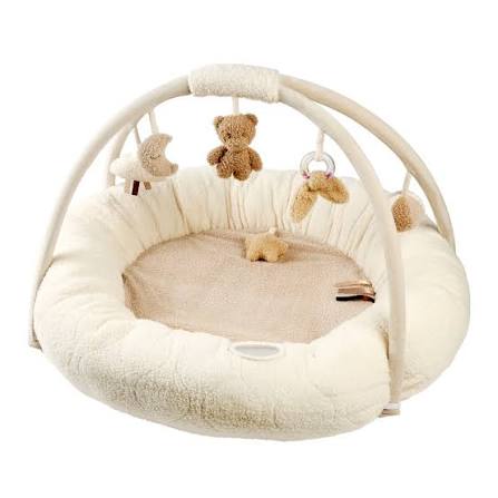 TEDDY Tapis de jeu bébé avec arches rond – 90 x 90 cm – Tapis d’éveil bébé – Bords matelassés