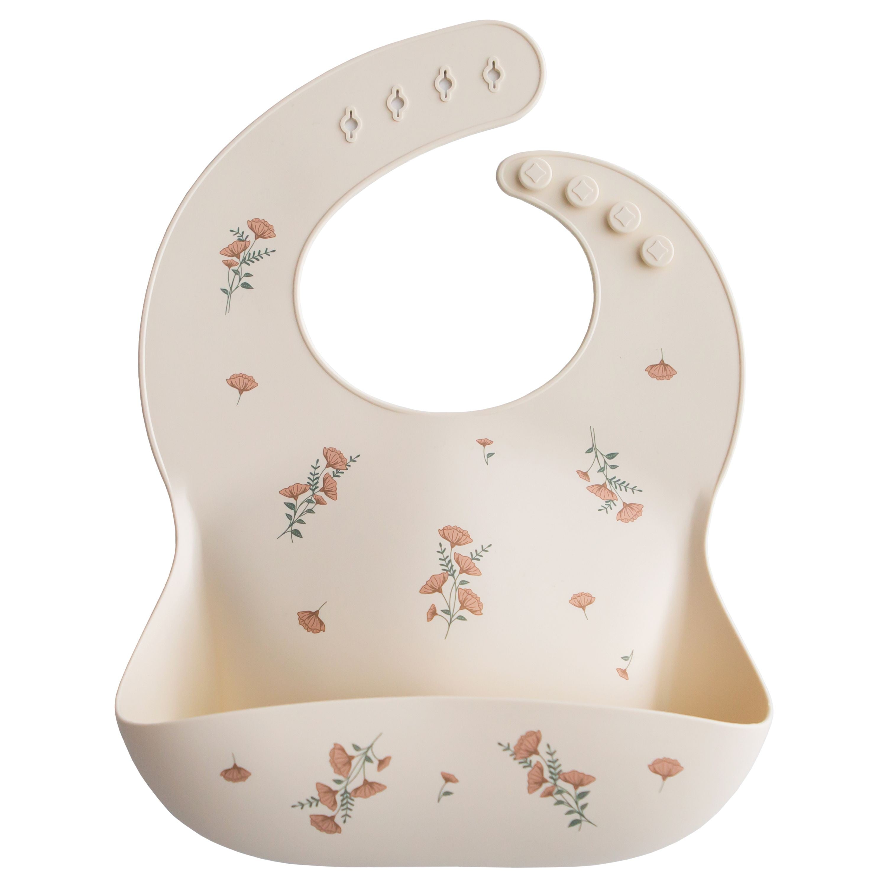 SILICONE BIB Pink Flowers