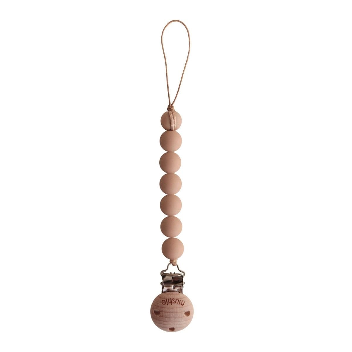 PACIFIER CLIP HALO Pale Taupe