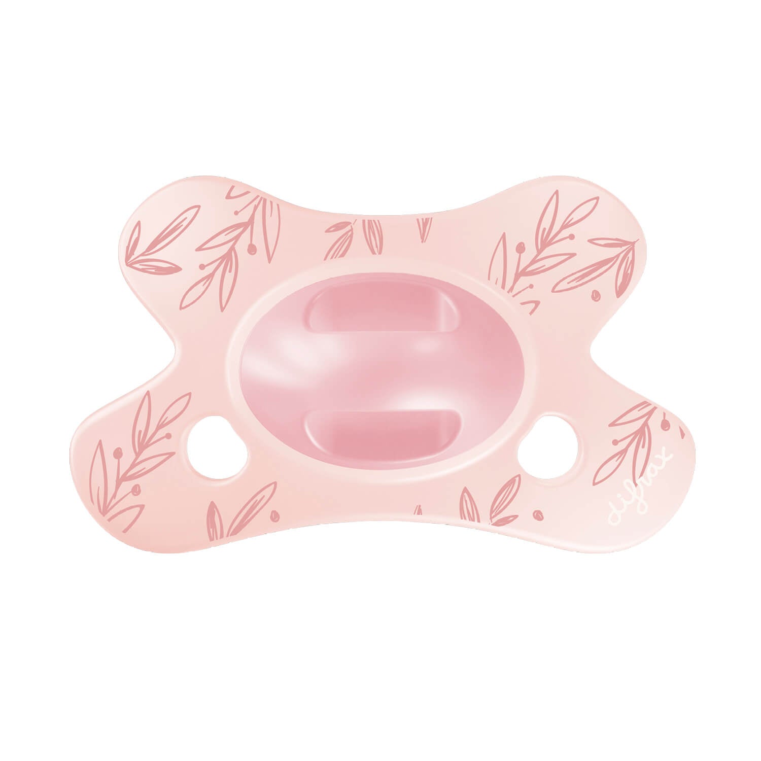 Difrax Sucette Natural 0-6M Soft Pink Leafs - 123B34