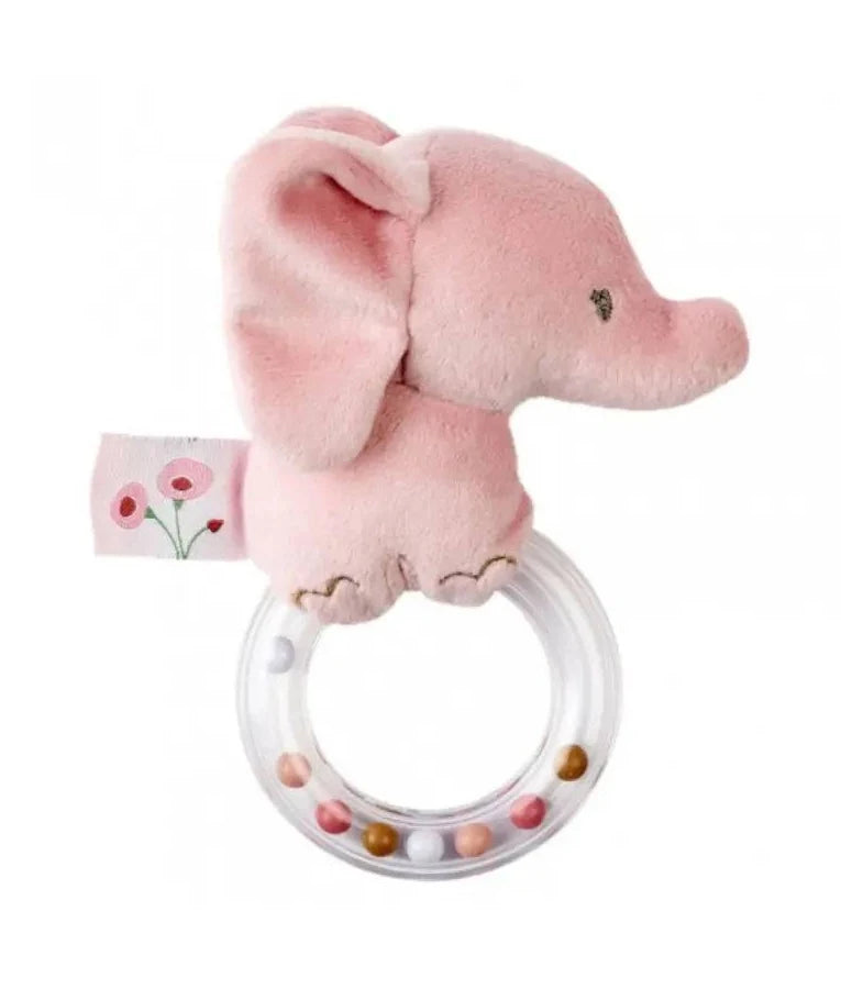 Anneau hochet élephant vieux rose Nattou .