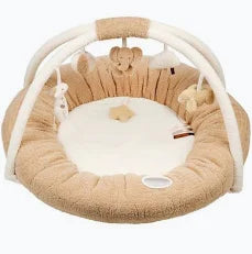 TEDDY Tapis de jeu bébé avec arches rond – 90 x 90 cm – Tapis d’éveil bébé – Bords matelassés