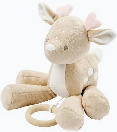 FanFan Doudou musical petit cerf - 25 cm - Doudou musical - Beige
